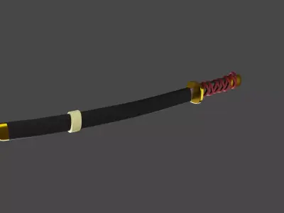 Japanese Katana case Low-poly 3D model