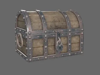 Treasure Chest Low Poly PBR Low-poly 3D model