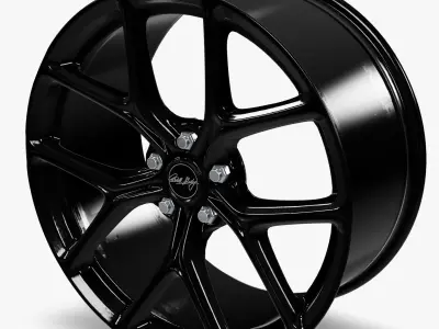 Carroll Shelby Wheel Company CS3 Wheel Gloss Black Mustang Low-poly 3D model