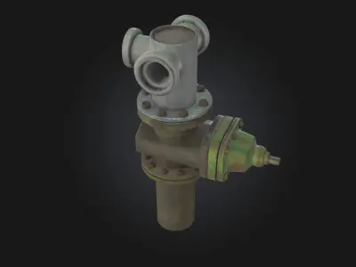 Rusty Industrial Valve  Weathered Control Mechanism  3D model
