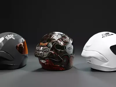 NJS Helmet Fullface  Realistic High-Quality 3D Model Low-poly 3D model