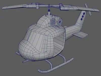 Low Poly Chopper helicopter Low-poly 3D model