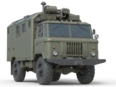 Gaz 66 Military Truck Low-poly 3D model