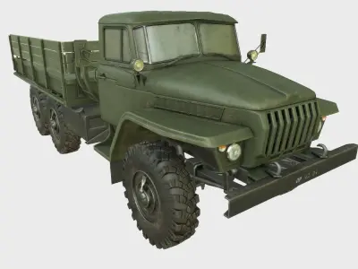 Ural 375 Truck Low-poly 3D model
