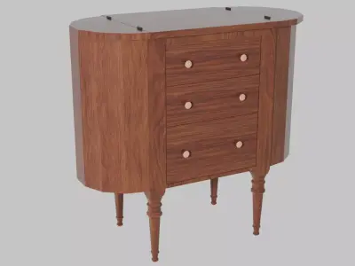 Antique Martha Washington Sewing Table Low-poly 3D model