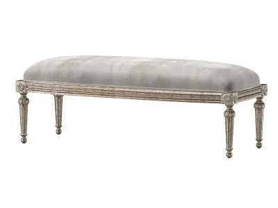 ebanista baladin bench and pouf 3D model