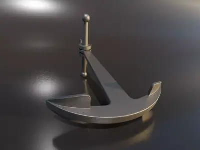 Classic Ship Anchor 3D Model 3D model