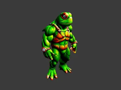 Iguana Man Low-poly 3D model