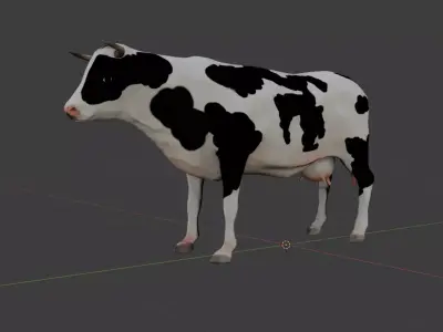 Low Poly Cow Low-poly 3D model