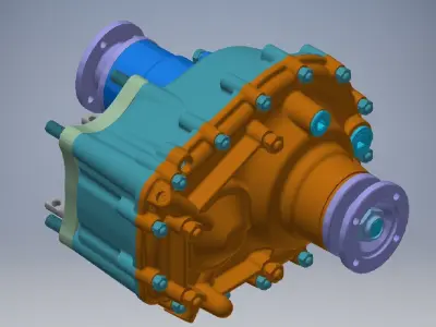 Vehicle transfer case assembly 3D model