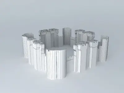 Bodiam Castle 30 minute speed modeling Free 3D model