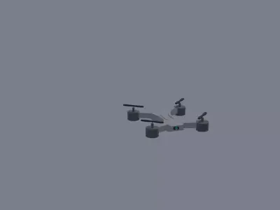 low-polygonal pack of flying objects Low-poly 3D model