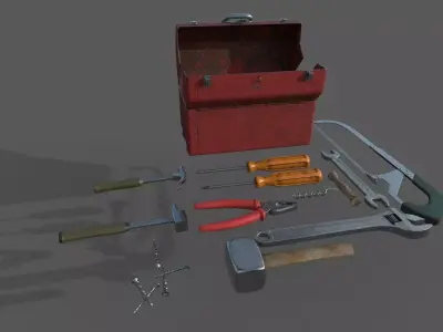 Tools tool box Low-poly 3D model