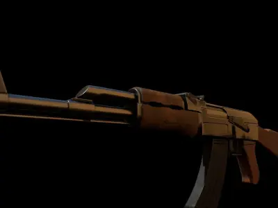 Low poly AK 47 Free low-poly 3D model