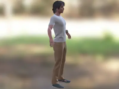 Young Aaron Taylor  Low-poly 3D model