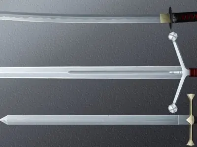 Hand-painted Swords Pack Low-poly 3D model