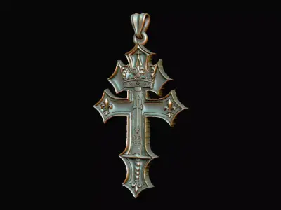 Cross Iris design warrior strong power baroque antique medieval  3D print model