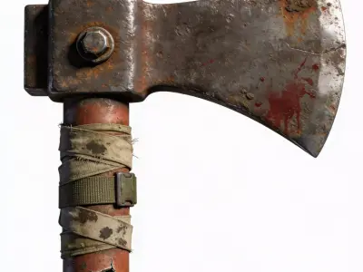 Post-Apocalyptic Survival Hatchet 3D Model Low-poly 3D model