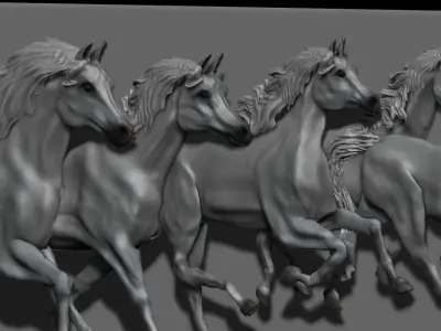 running horse relief panel 3D print model