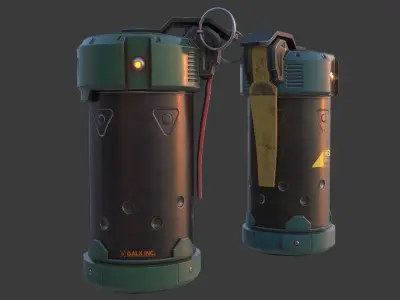 Grenade Game-Ready launcher Low-poly 3D model