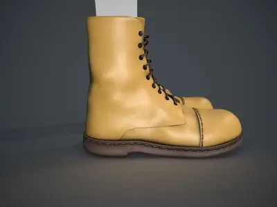 Yellow Boots Style 1 Low-poly 3D model