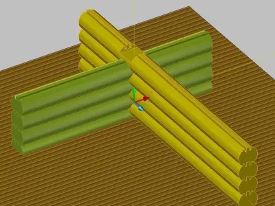 Log House Detail - Detaliu butuc chertat Free 3D model