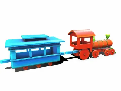 Toy Train Free low-poly 3D model purchase