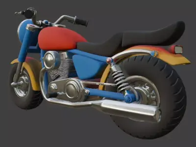 Cartoon Motorcycle 3D Model 3D model 4