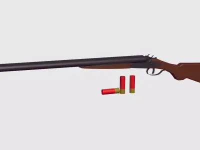  Double-barreled shotgun Free low-poly 3D model