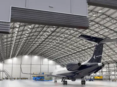 Private Jet Embraer Legacy 650E Rigged 3D model