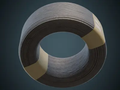 Steel Wire Rope 1A Low-poly 3D model