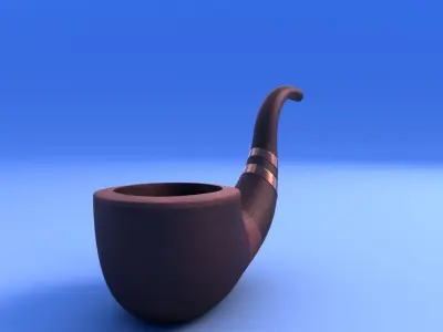 Pipe - Wood - rigged Low-poly 3D model