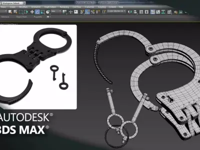 Model-Hinged-Handcuffs-Hinged-3ds-Max Low-poly 3D model