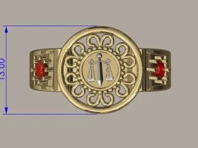 right graduation ring 3D print model