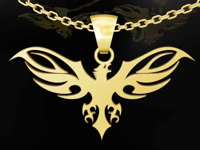 Eagle gold pendant jewelry 3D print model