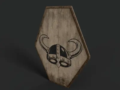 Slavic diamond-shaped shield painted helmet symbol Low-poly 3D model