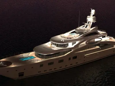 Ace Superyacht Night Scene1 3D model