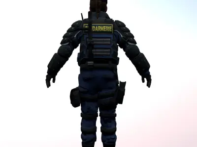 Agent from the game CSGO Commandant Rushar 3D model