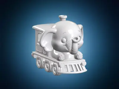 Baby Elephant Steam Train 3D Print Model 3D print model