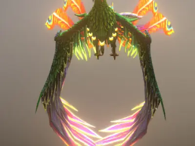 Phoenix Bird 3D Model Mythical Firebird  Game Ready   Low-poly 3D model