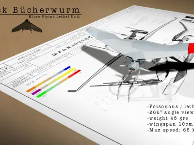 Black Bucherwurm Low-poly 3D model