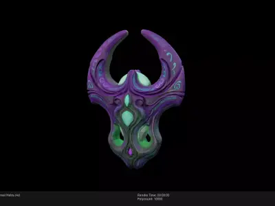 Low Poly Stylized Ethereal Helm Low-poly 3D model