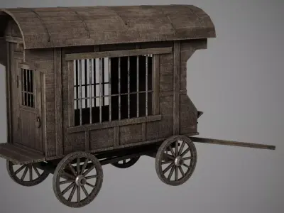 Prison Wagon Low-poly 3D model