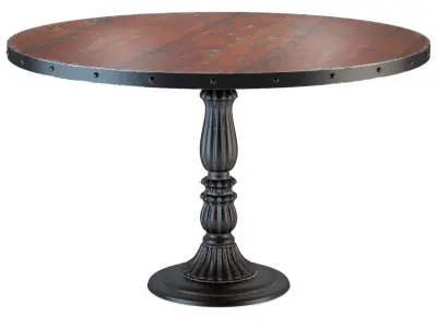 French Soda Fountain Distressed Wood Kitchen Table 3D model