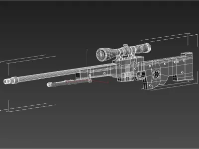 AWP Sniper Rifle Low Poly 3d Model Low-poly 3D model
