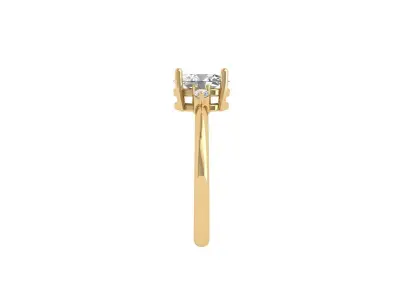 Oval 3 Stone Bridal Ring 3D print model get