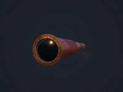 Spyglass cannon Low-poly 3D model
