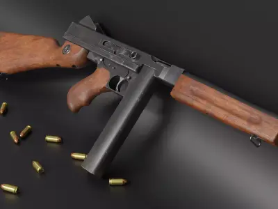 Thompson M1A1 3D model purchase