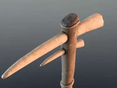 Pickaxe - Bone Low-poly 3D model