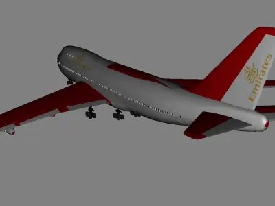 Emirates Passenger Plane Airbus Low-poly 3D model
